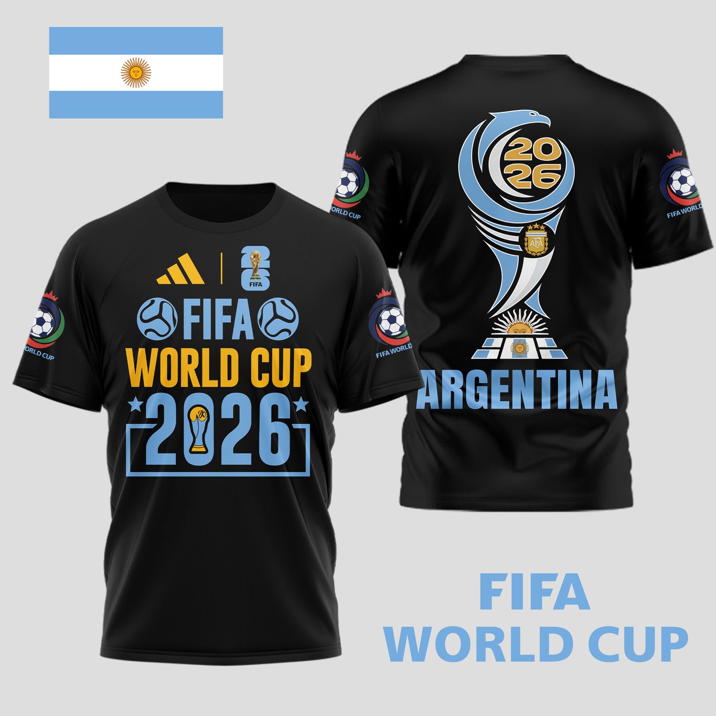 Argentina | Premium World Cup Spirit 2026 WC26 3D T-Shirt TD | XR32