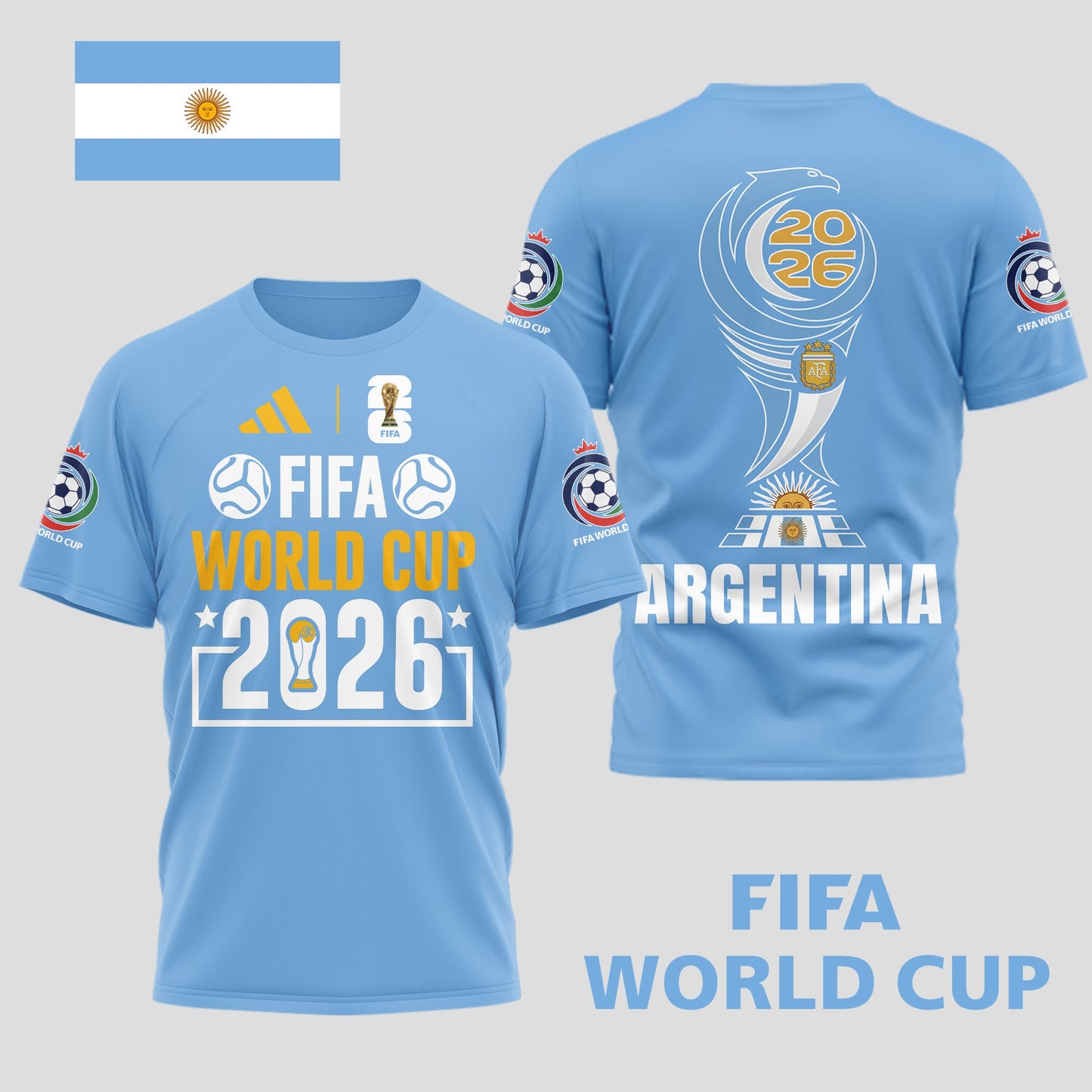 Argentina | Premium World Cup Spirit 2026 WC26 3D T-Shirt TD | XR32