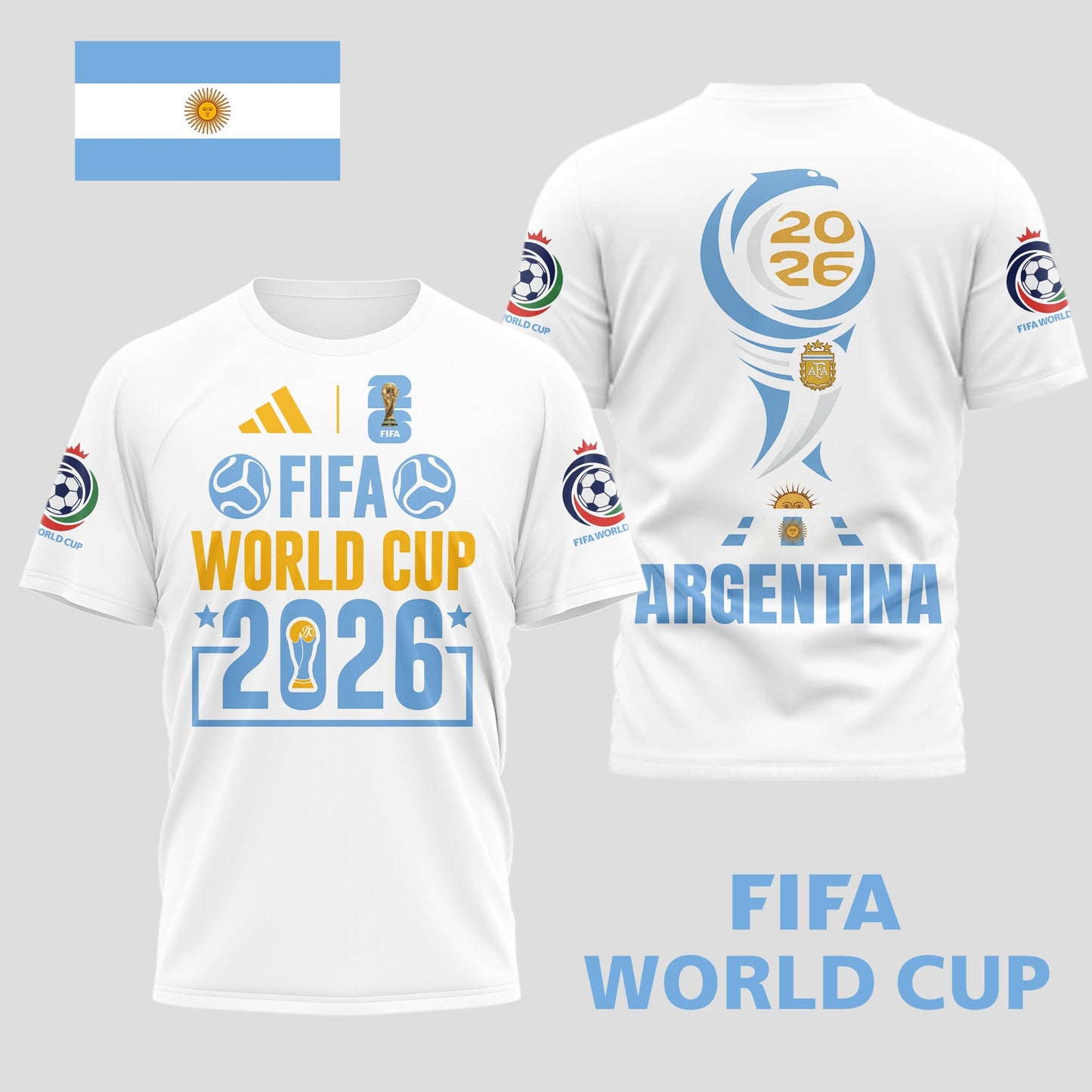 Argentina | Premium World Cup Spirit 2026 WC26 3D T-Shirt TD | XR32
