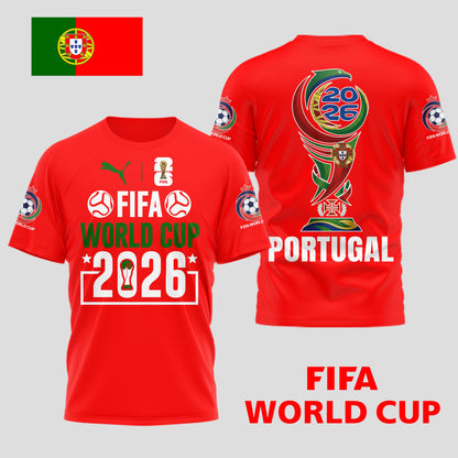 Portugal | Premium World Cup Spirit 2026 WC26 3D T-Shirt TD | HU10