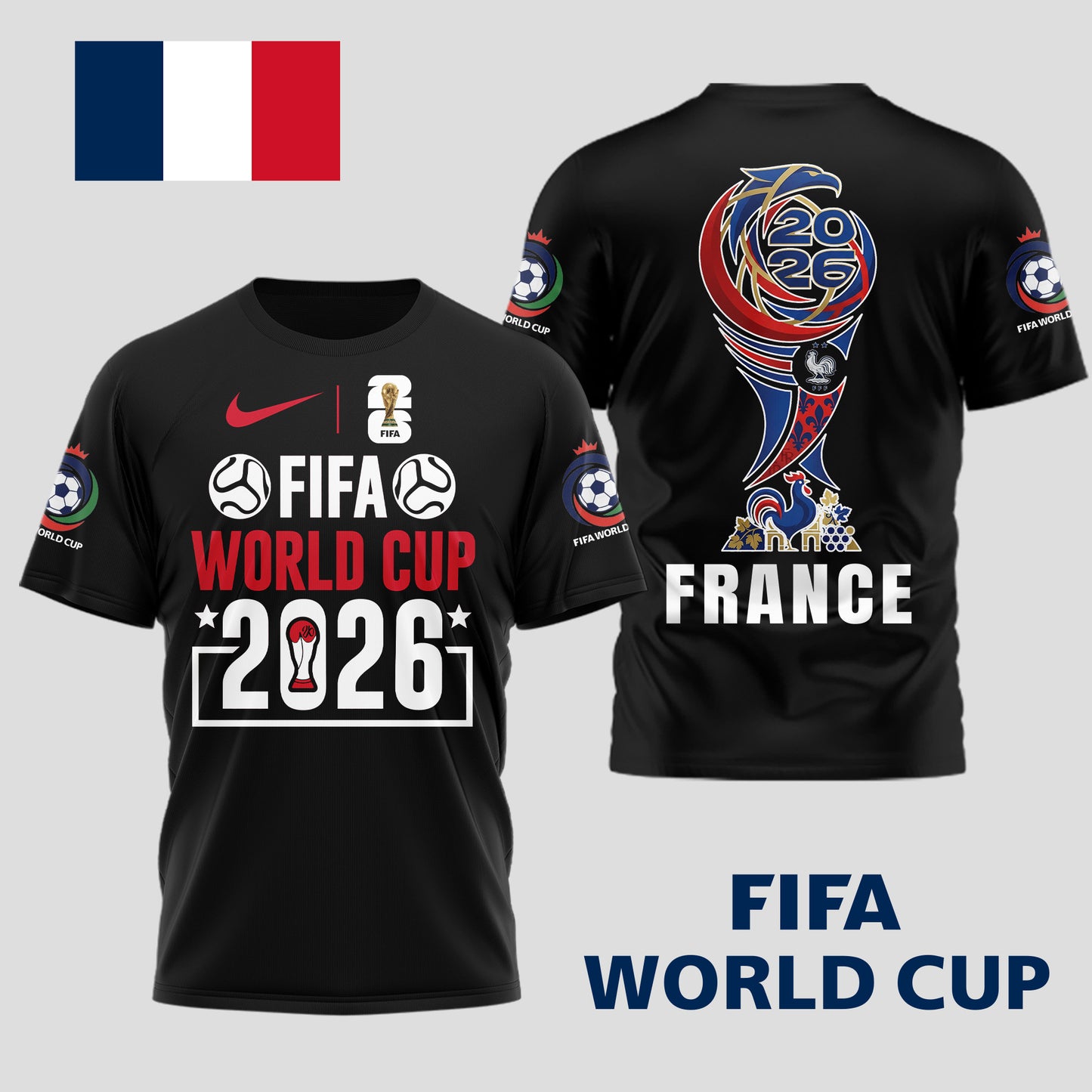 France - Premium World Cup Spirit 2026 WC26 3D T-Shirt TD | QX40