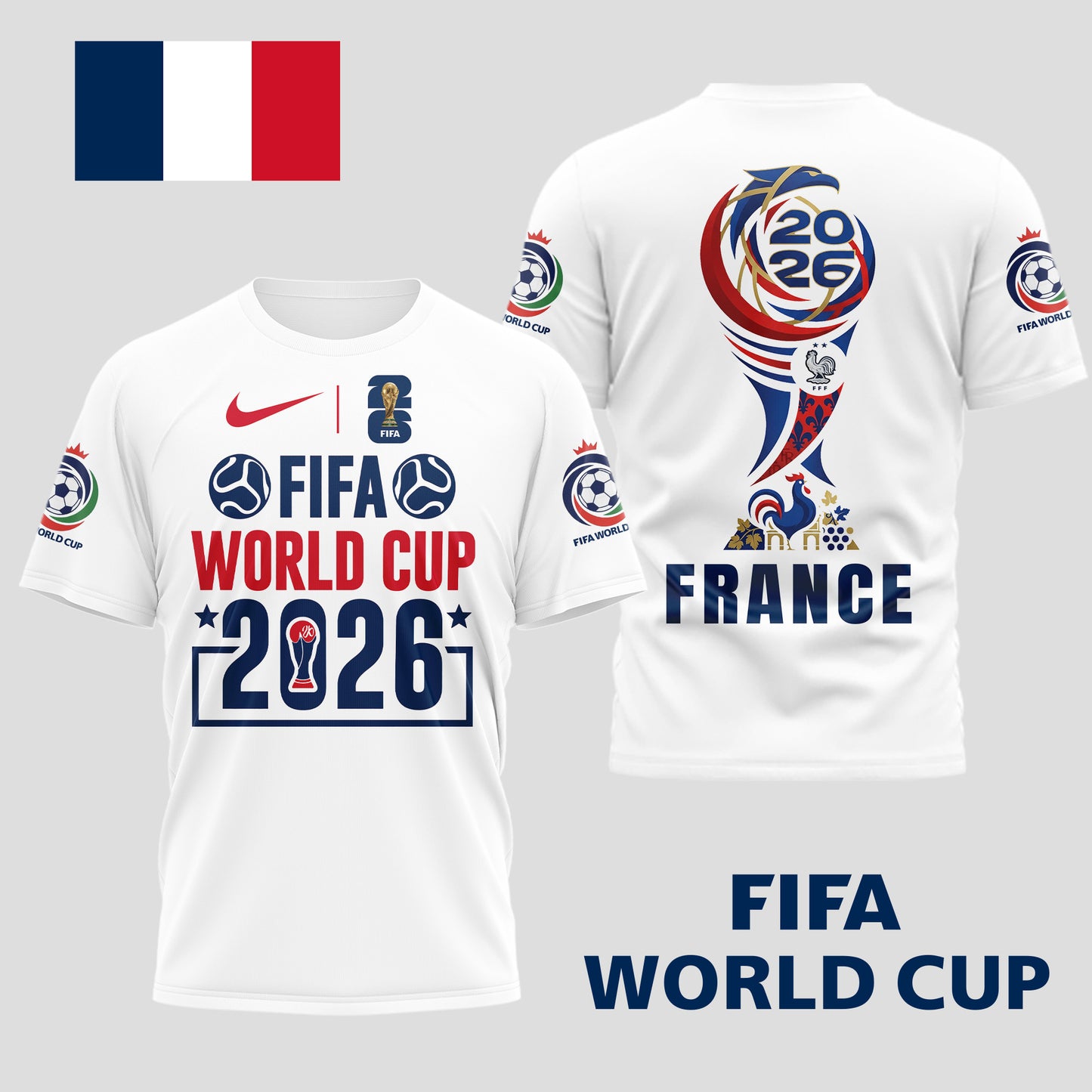 France - Premium World Cup Spirit 2026 WC26 3D T-Shirt TD | QX40