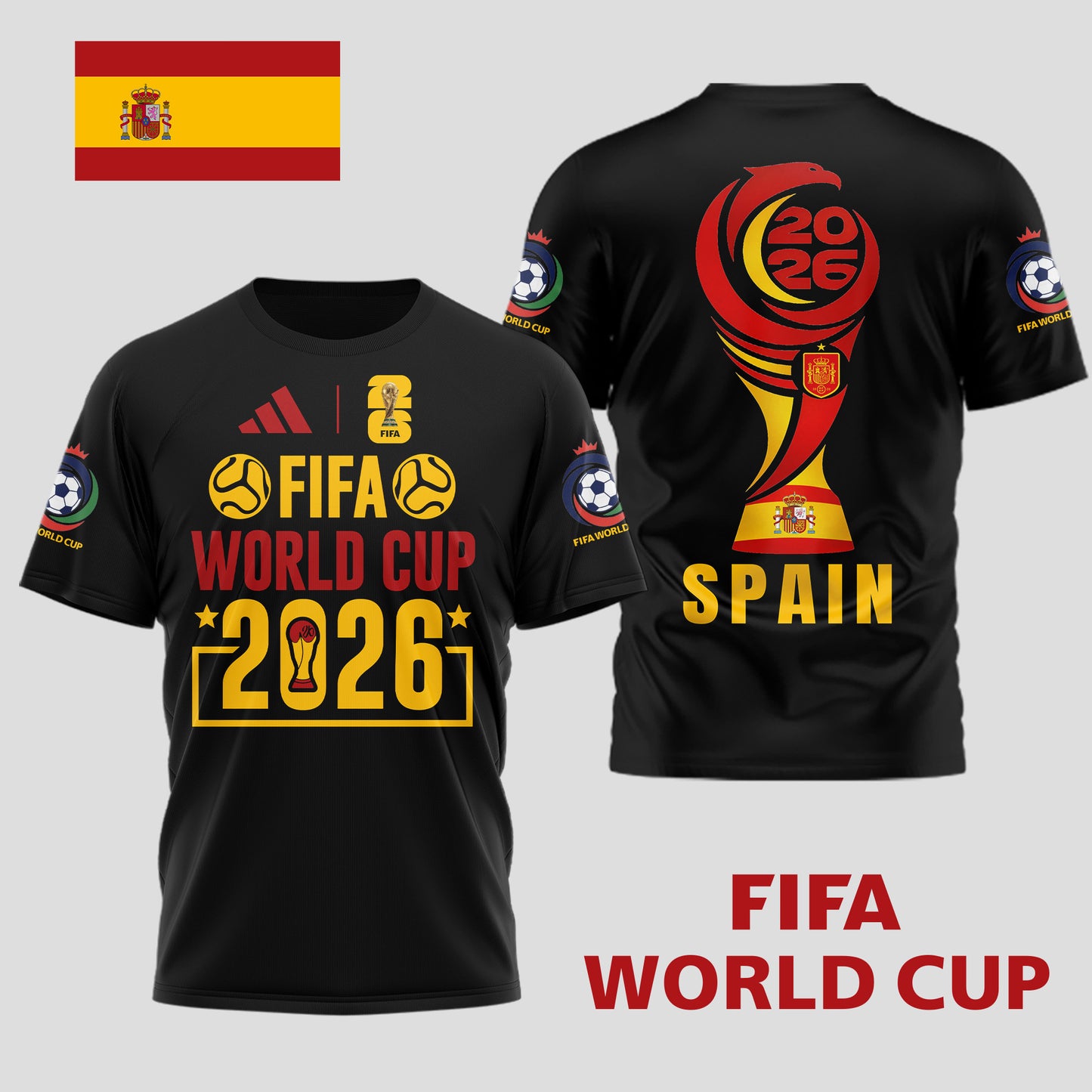 Spain | Premium World Cup Spirit 2026 WC26 3D T-Shirt TD | GV15