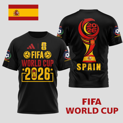Spain | Premium World Cup Spirit 2026 WC26 3D T-Shirt TD | GV15