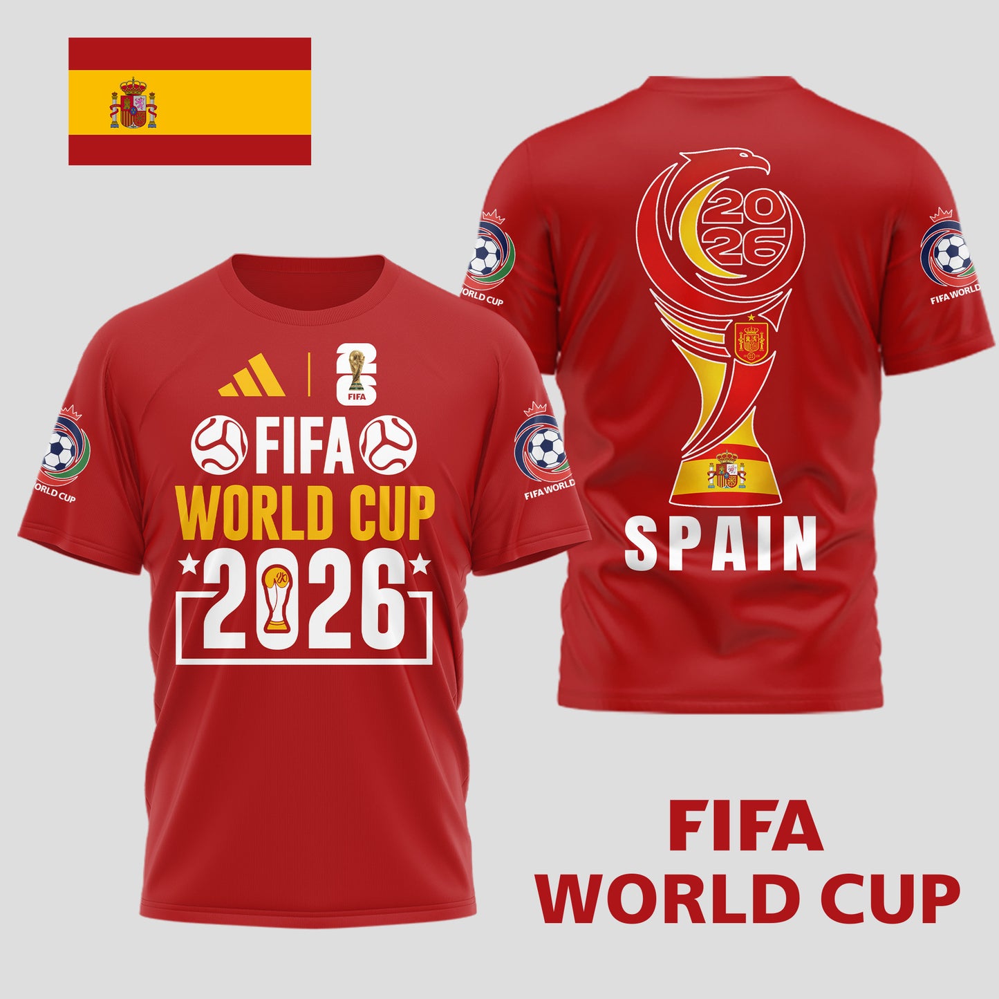 Spain | Premium World Cup Spirit 2026 WC26 3D T-Shirt TD | GV15