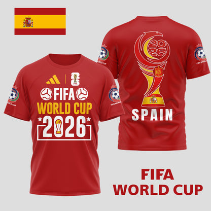 Spain | Premium World Cup Spirit 2026 WC26 3D T-Shirt TD | GV15