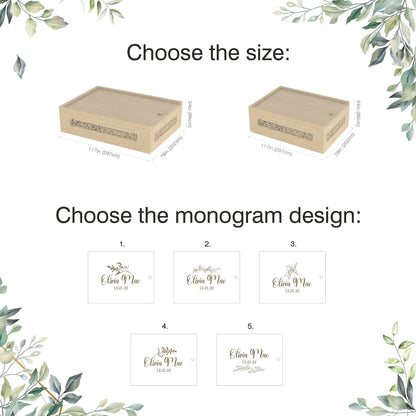 Personalized Wooden Keepsake Box: Custom Wedding Memory Box