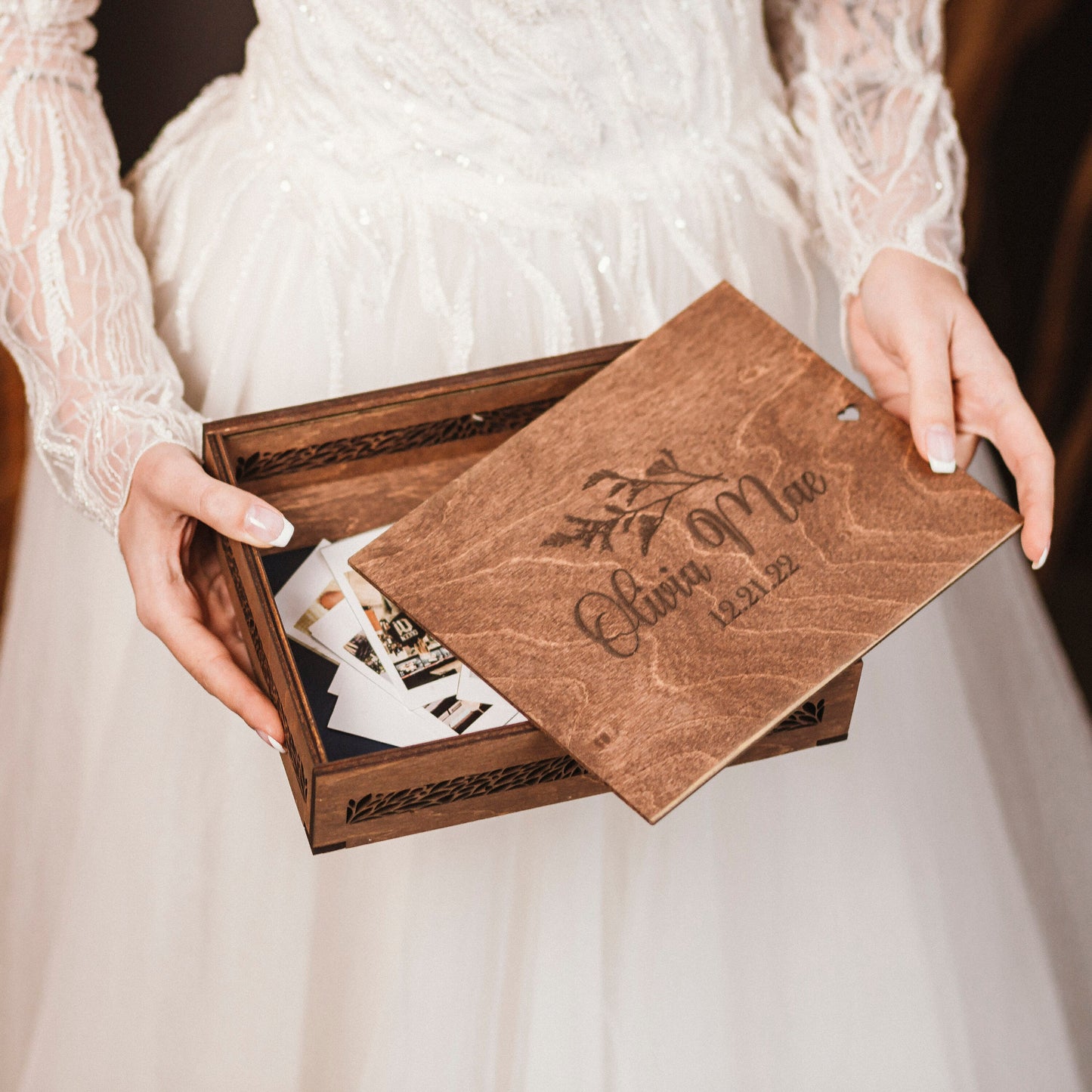 Personalized Wooden Keepsake Box: Custom Wedding Memory Box