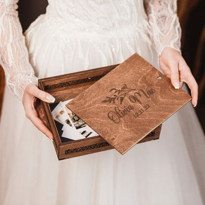 Personalized Wooden Keepsake Box: Custom Wedding Memory Box