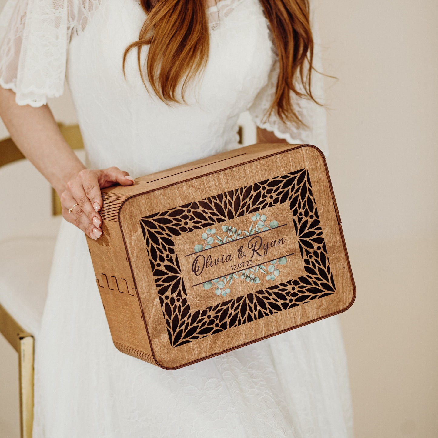 Personalized Wedding Card Box: Rustic Photo Keepsake