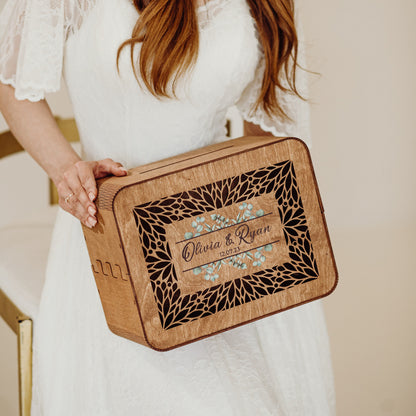 Personalized Wedding Card Box: Rustic Photo Keepsake