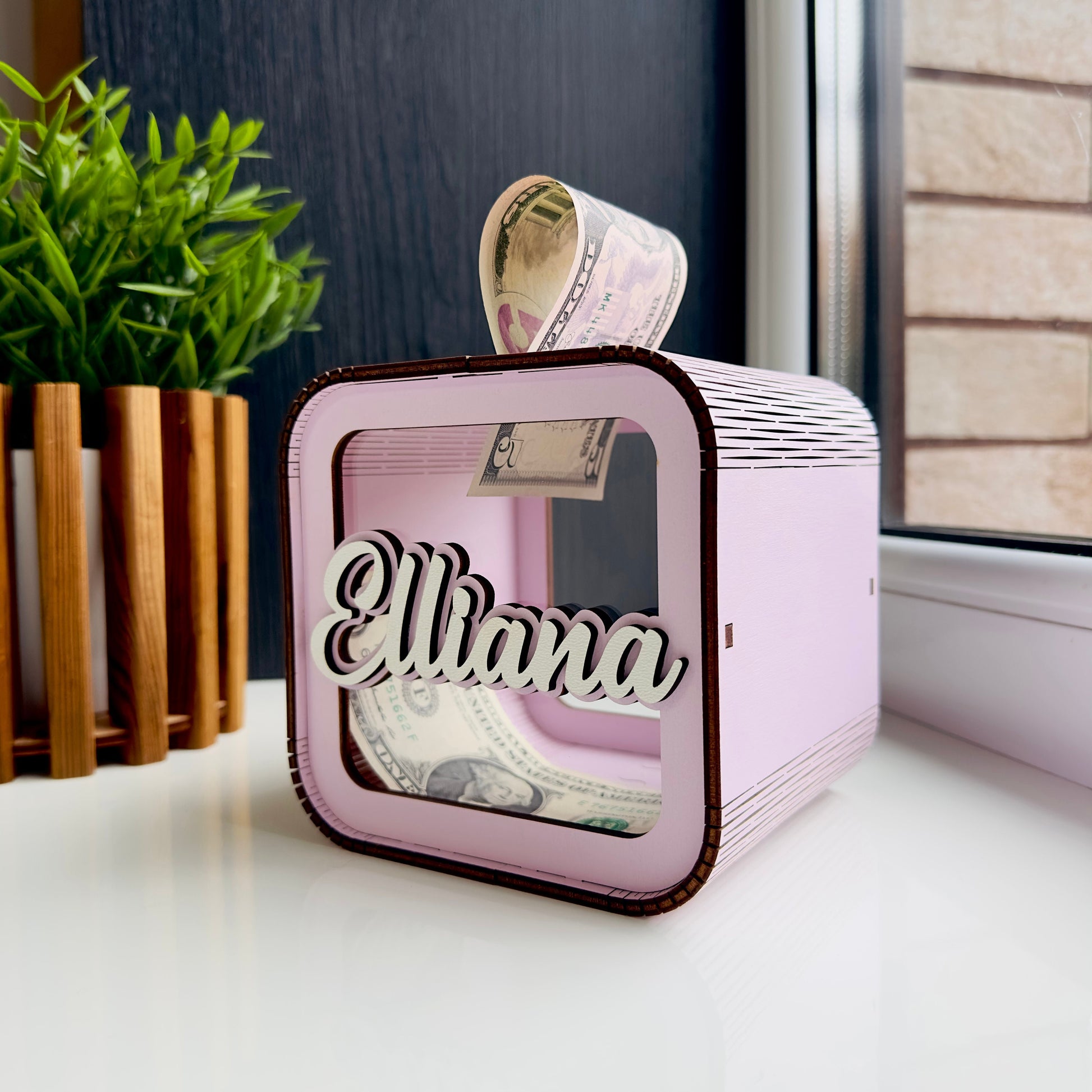 Personalized Piggy Bank, Kids Bank, Money Box, Name Piggy Bank, Wooden Cash Box, Gifts For Kids, Baby Birthday Gift, Coin Bank, Custom Jar