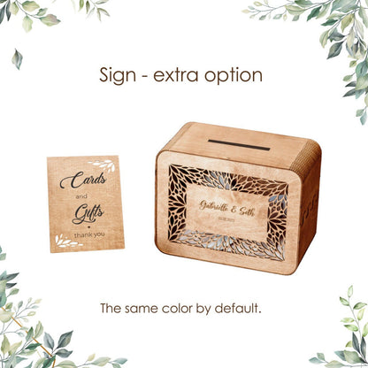 Personalized Wedding Card Box: Rustic Photo Keepsake