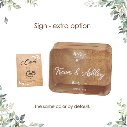 Personalized Wedding Card Box with Acrylic Glass: Wooden Cards & Gifts Box