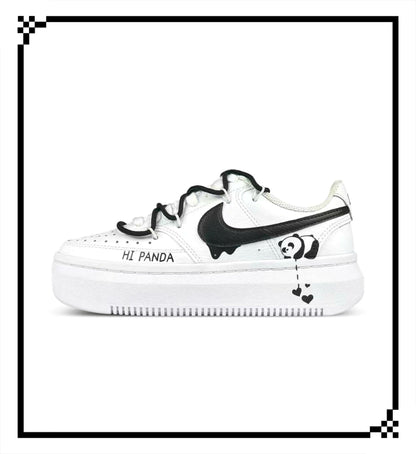 Hand Painted Panda Sneakers: Custom Anime Street Style | SJ11