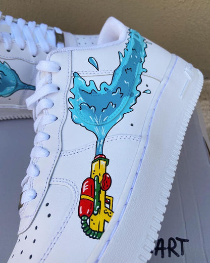 custom hand painted air force1.af1 abstract cartoons street style anime wedding shoes trainers high fashion sneakers water gun schuh | EW32