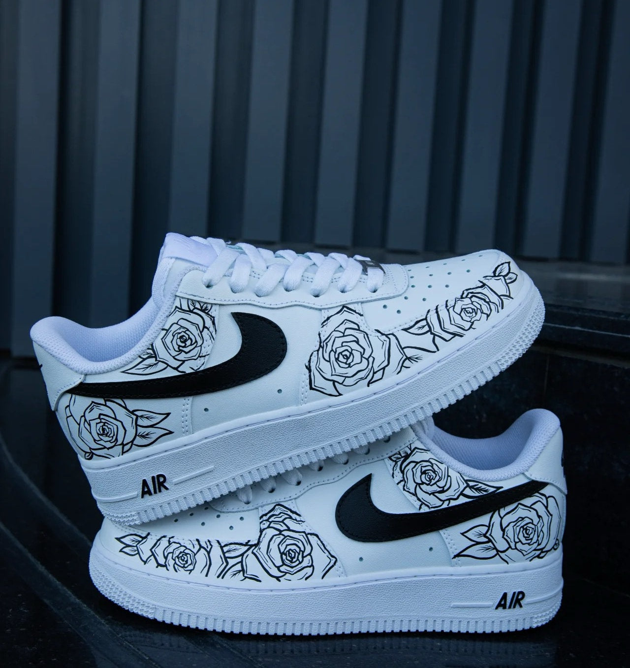 Hand Painted Air Force 1 AF1 Sneakers Rose Cartoon shoes personalized gift design white fashion trainers | FN54