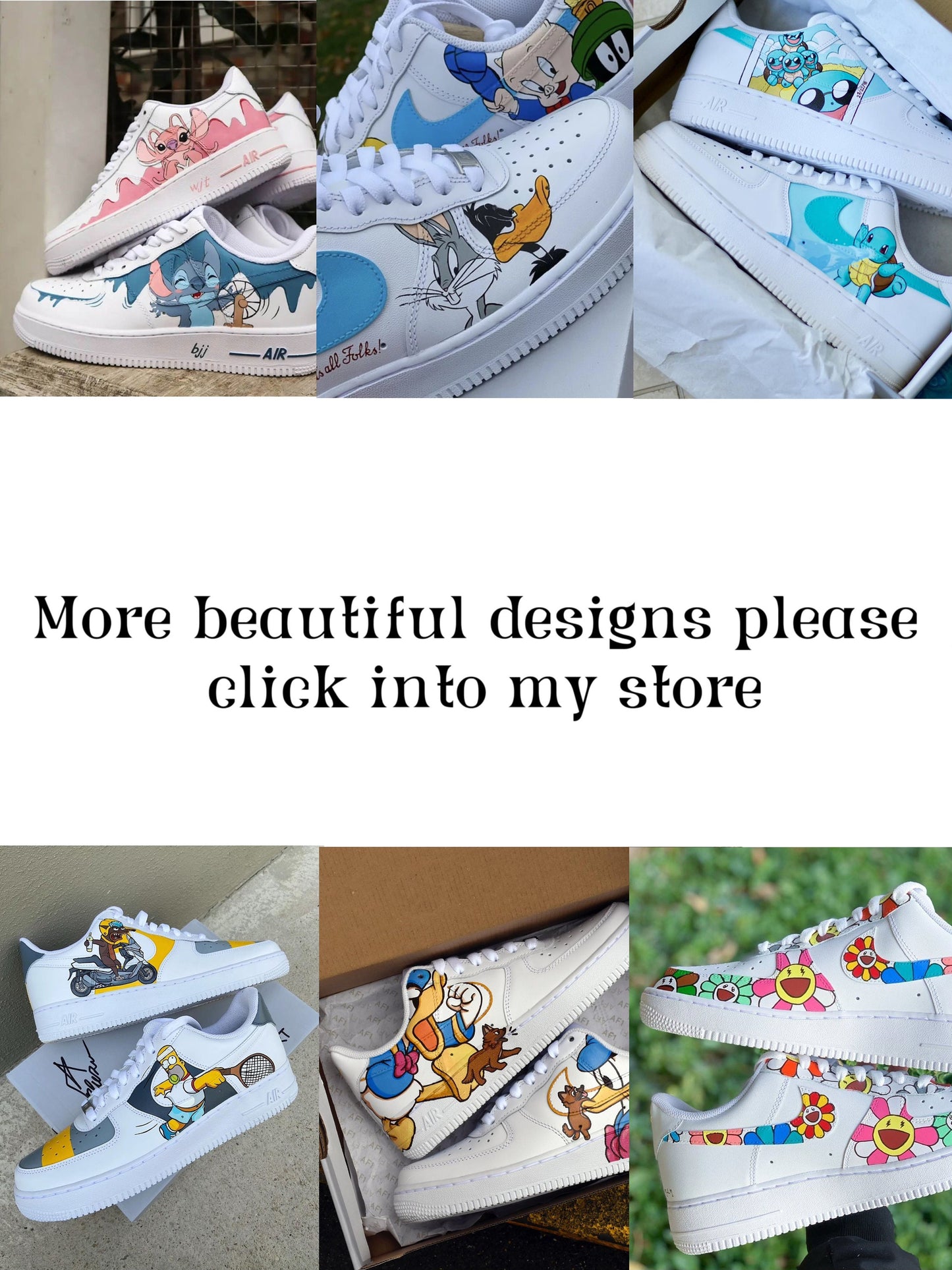 custom hand painted air force1.af1 pokemon Treecko cartoons street style anime wedding shoes trendy trainers high fashion sneakers | WT50