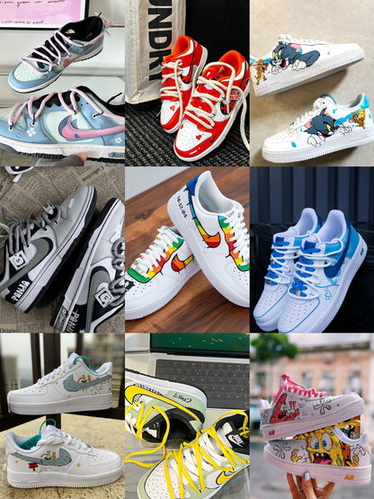 Custom Hand-Painted Air Force 1 Sneakers: 2D Comic Style | MO47