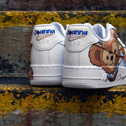 Hand Painted Duffy Bear Air Force 1 Sneakers: Custom Anime Street Style | RX73