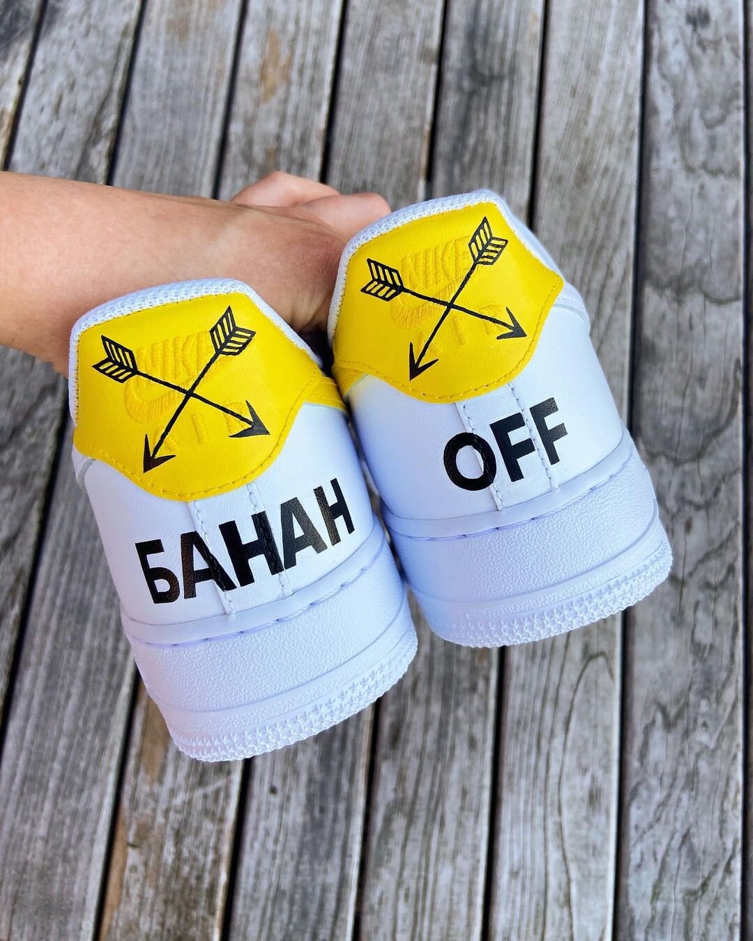 Custom Hand-Painted Air Force 1 Sneakers: Cartoon Banana Design | WE26