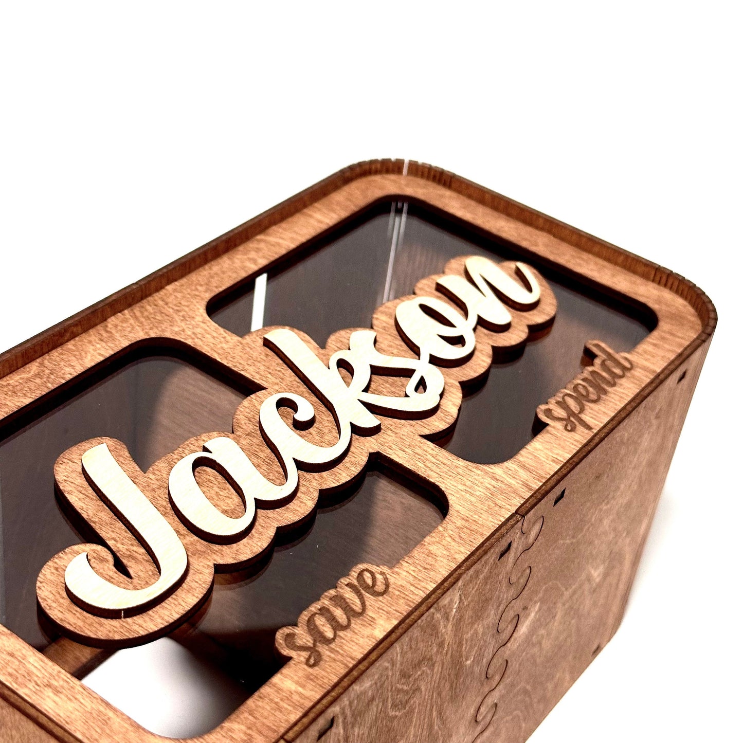 Wooden Money Box Kids, Custom Piggy Bank, Saving Cash Box, Personalized Bank For Child, Handmade Gift, Saving Piggy Bank, Save Spend jar