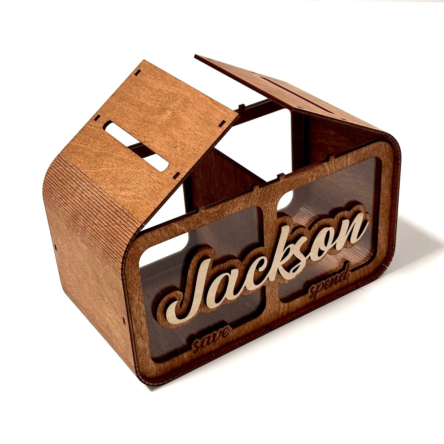 Wooden Money Box Kids, Custom Piggy Bank, Saving Cash Box, Personalized Bank For Child, Handmade Gift, Saving Piggy Bank, Save Spend jar