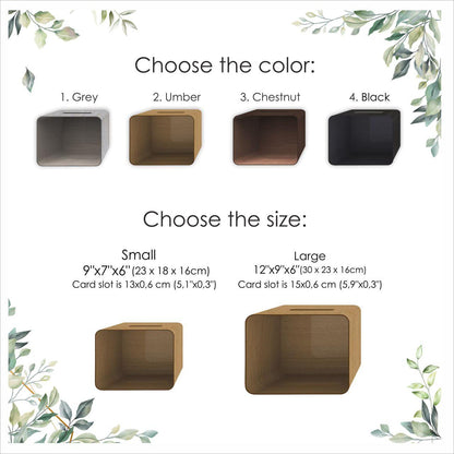 Personalized Wedding Card Box with Acrylic Glass: Wooden Cards & Gifts Box