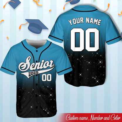 Senior 2015 Baseball Jersey, Custom Glitter Name And Number Baseball Jersey, Personalized Jersey, Class Off 2025, Graduation, Senior Gifts | HL16