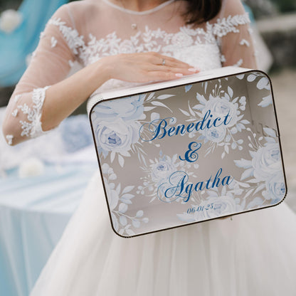Personalized Floral Wedding Card Box, Vintage Roses Guest Book, Plywood Bridal Shower