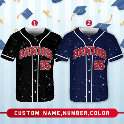 Senior 25 Baseball Jersey, Glitter Baseball Jersey, Personalized Jersey, Class Off 2025, Graduation, Senior Gifts | PA25