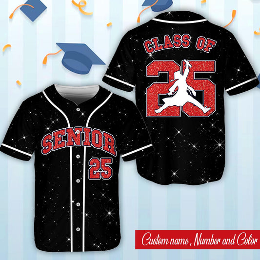 Senior 25 Baseball Jersey, Glitter Baseball Jersey, Personalized Jersey, Class Off 2025, Graduation, Senior Gifts | KT46
