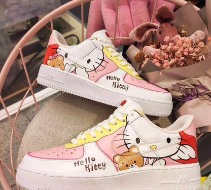 Hand Painted Hello Kitty Air Force 1 Sneakers: Custom Anime Shoes | XH33