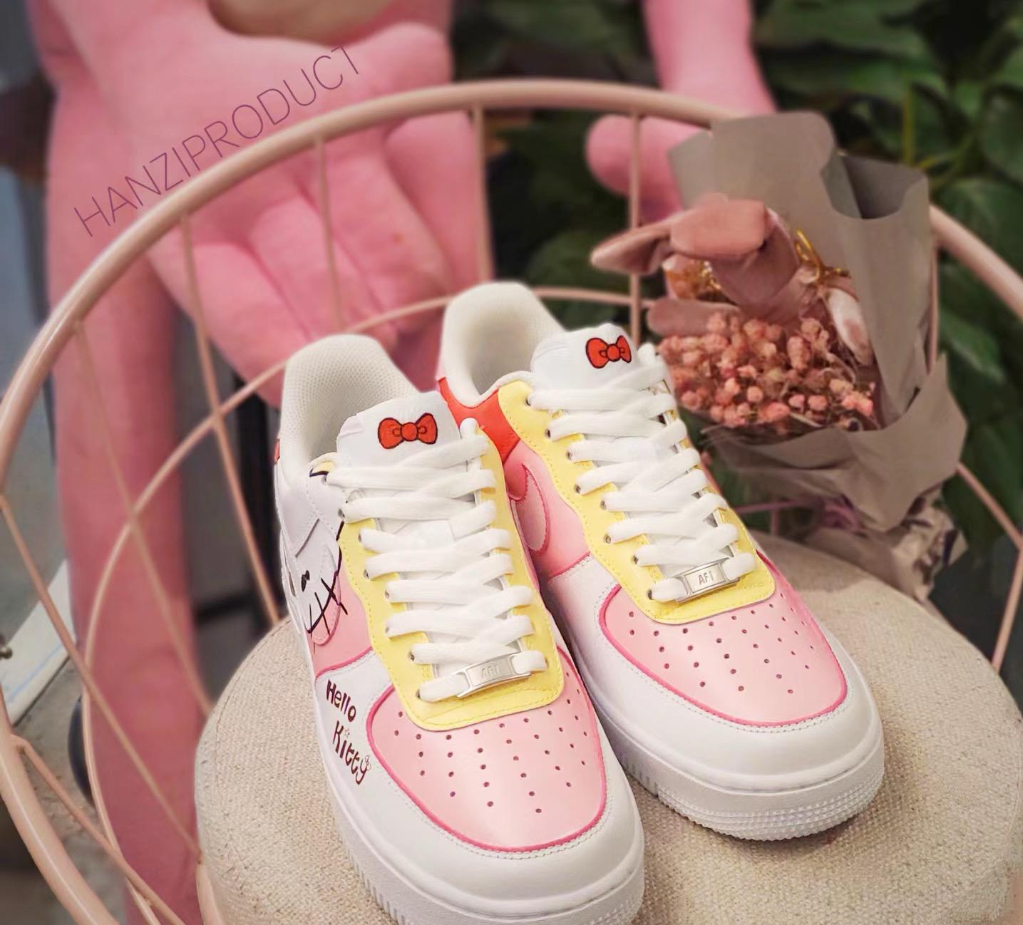 Hand Painted Hello Kitty Air Force 1 Sneakers: Custom Anime Shoes | XH33