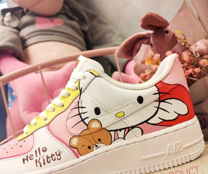 Hand Painted Hello Kitty Air Force 1 Sneakers: Custom Anime Shoes | XH33