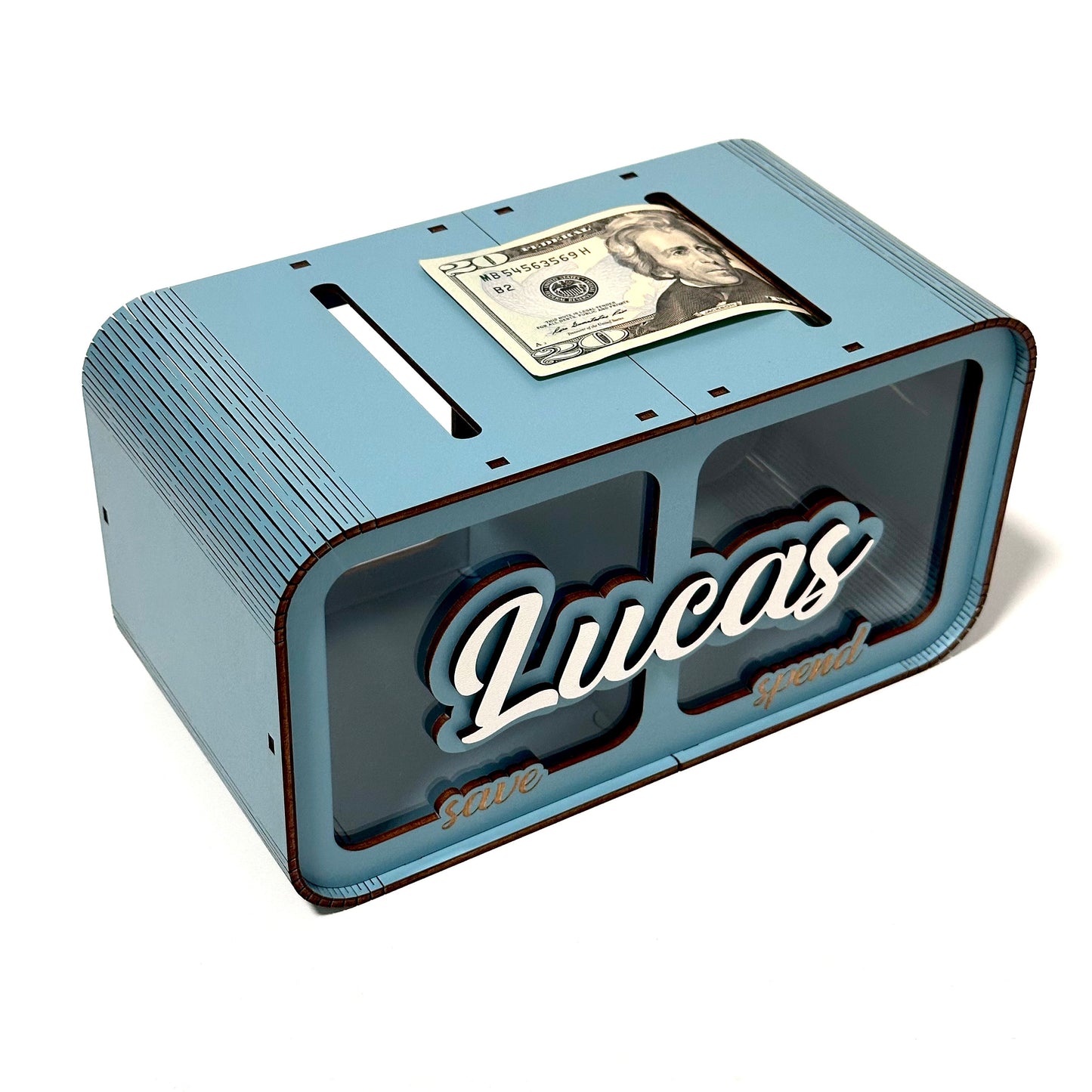 Wooden Money Box Kids, Custom Piggy Bank, Saving Cash Box, Personalized Bank For Child, Handmade Gift, Saving Piggy Bank, Save Spend jar