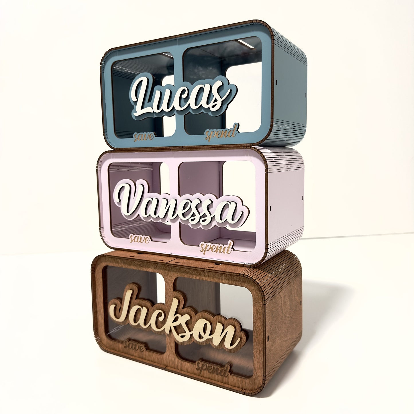 Wooden Money Box Kids, Custom Piggy Bank, Saving Cash Box, Personalized Bank For Child, Handmade Gift, Saving Piggy Bank, Save Spend jar