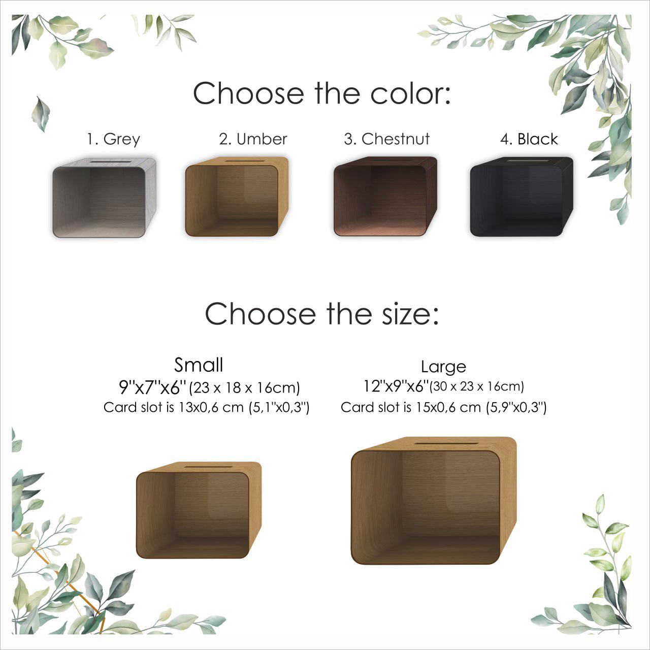 Personalized Wedding Card Box with Slot: Clear Acrylic Glass & Wood, Modern Decor