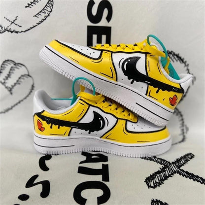 Hand Painted Air Force 1 Sneakers: Custom Anime Shoes white personalized gift design wedding fashion trainers | NQ89