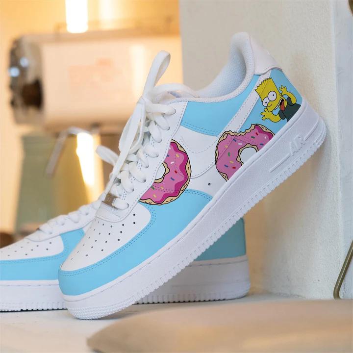 Hand Painted Simpsons Air Force 1 Sneakers: Custom Anime Street Style Trainers | VH54