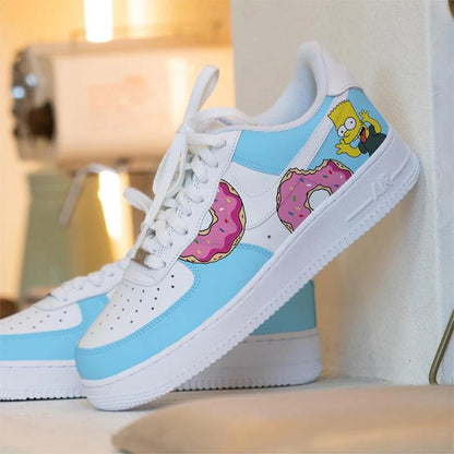 Hand Painted Simpsons Air Force 1 Sneakers: Custom Anime Street Style Trainers | VH54