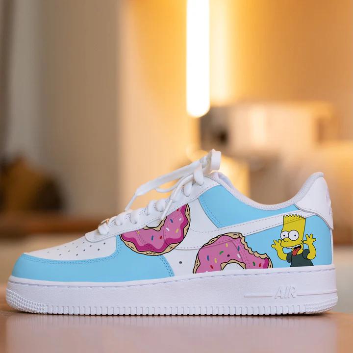 Hand Painted Simpsons Air Force 1 Sneakers: Custom Anime Street Style Trainers | VH54