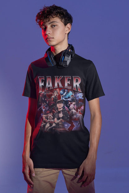 Faker T1 Bootleg T-Shirt: Retro League of Legends Esports Tee | MQ59