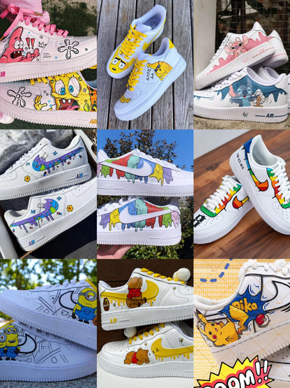 Hand Painted Simpsons Air Force 1 Sneakers: Custom Anime Street Style Trainers | VH54