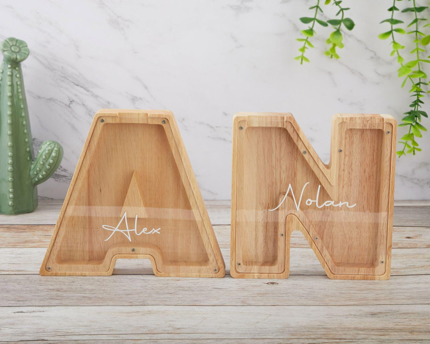 Wooden Letter Piggy Bank, Wooden Money Box, Custom Initial Coin Bank, Name Piggy Bank, Money Box, Gift for Child, Baby Boy Gift, Baby Gift
