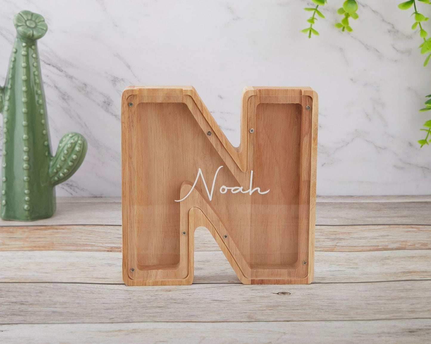 Wooden Letter Piggy Bank, Wooden Money Box, Custom Initial Coin Bank, Name Piggy Bank, Money Box, Gift for Child, Baby Boy Gift, Baby Gift
