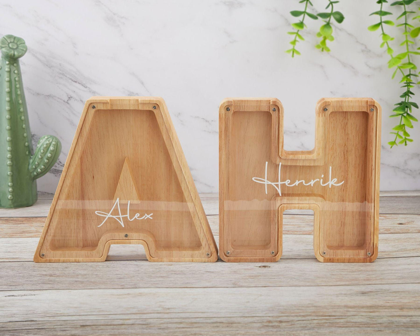 Wooden Letter Piggy Bank, Wooden Money Box, Custom Initial Coin Bank, Name Piggy Bank, Money Box, Gift for Child, Baby Boy Gift, Baby Gift