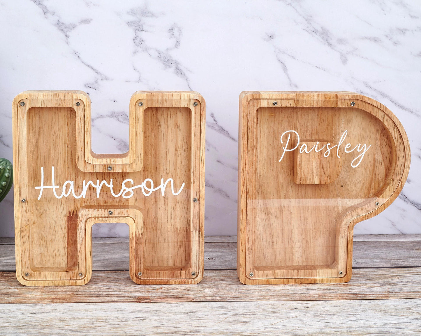 Custom Initial Coin Bank,Personalized Piggy Bank of Name,Wooden Letter Piggy Bank, Money Box,Gift for Child,Name Piggy Bank,Piggy Bank Gift