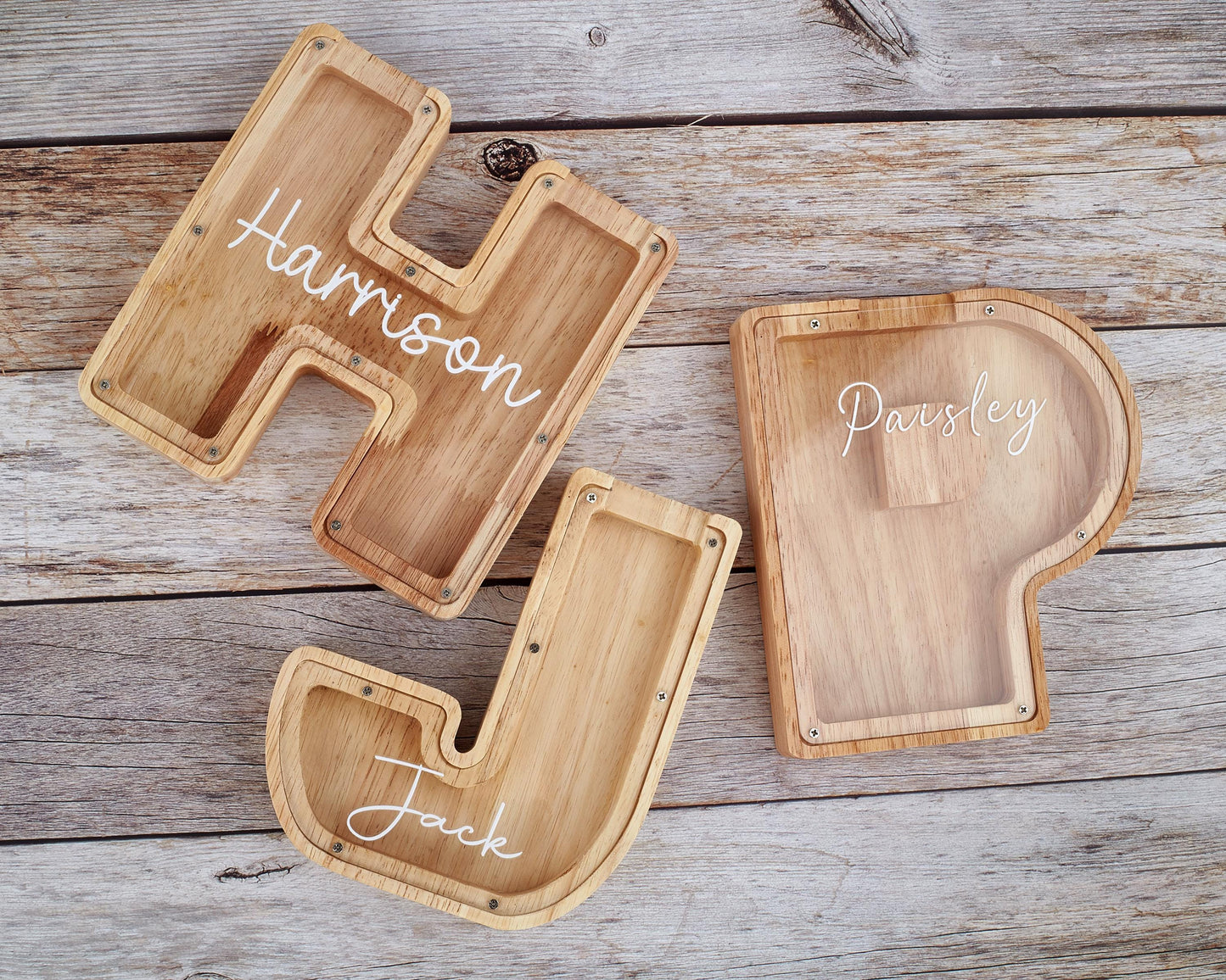 Custom Initial Coin Bank,Personalized Piggy Bank of Name,Wooden Letter Piggy Bank, Money Box,Gift for Child,Name Piggy Bank,Piggy Bank Gift