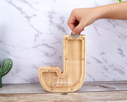 Custom Initial Coin Bank,Personalized Piggy Bank of Name,Wooden Letter Piggy Bank, Money Box,Gift for Child,Name Piggy Bank,Piggy Bank Gift